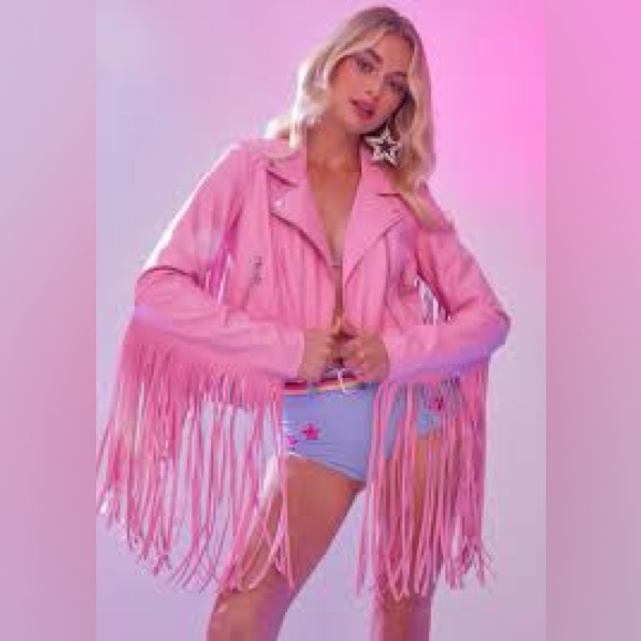 Dolls Kill Sugar thrills 
UNDER THE LIGHTS FRINGE MOTO JACKET - Picture 6 of 6